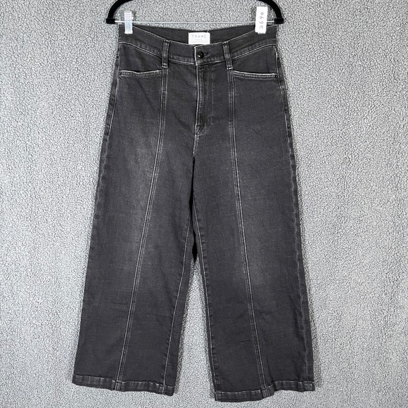Frame High Rise Wide Leg Jeans - Women's Size 30 - Black - Picture 1 of 9